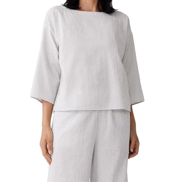 Eileen Fisher Tops - Eileen Fisher organic cotton ripple checkered top